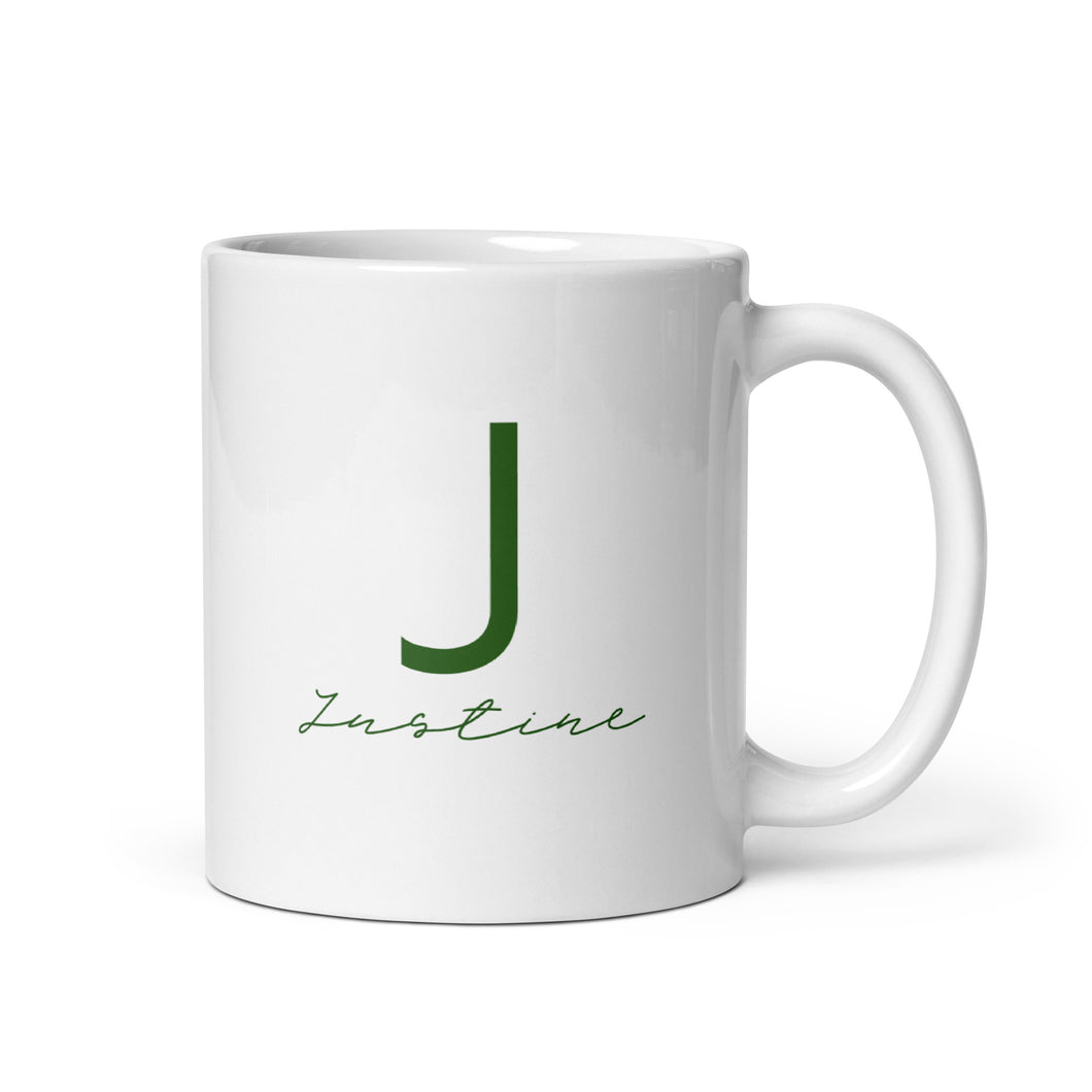 JUSTINE White glossy mug