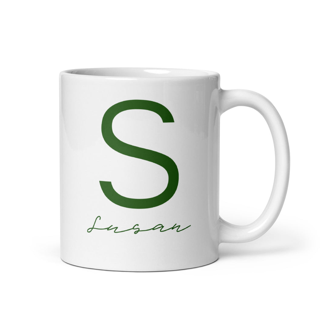 SUSAN White glossy mug