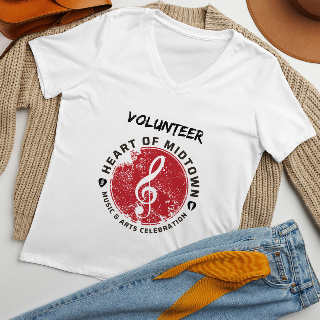 Heart of Midtown Music & Arts Celebration Volunteer Women’s relaxed v-neck t-shirt